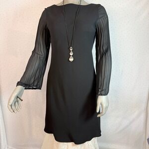 Vintage Jones New York Sheer Flare Accordion Sleeve Cocktail Dress Size 12P